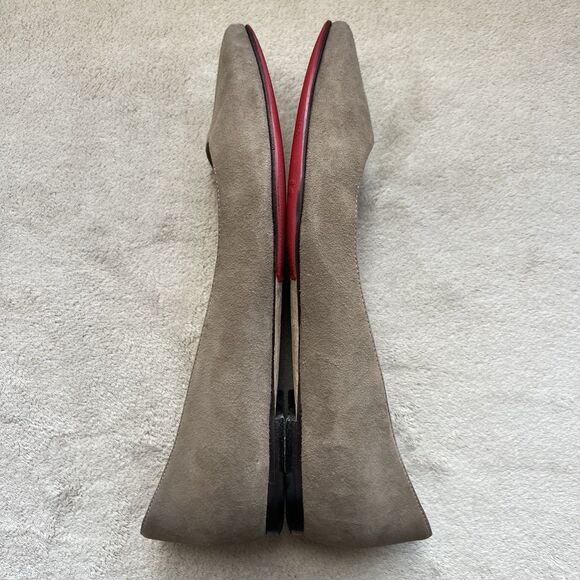 Jimmy Choo Taupe Suede Ballet Flats Women EU 35.5 US 5 Casual Classic Career - Picture 4 of 14